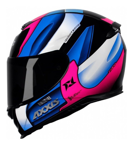 Capacete Moto Axxis Eagle Flowers Feminino Preto Azul Fosco