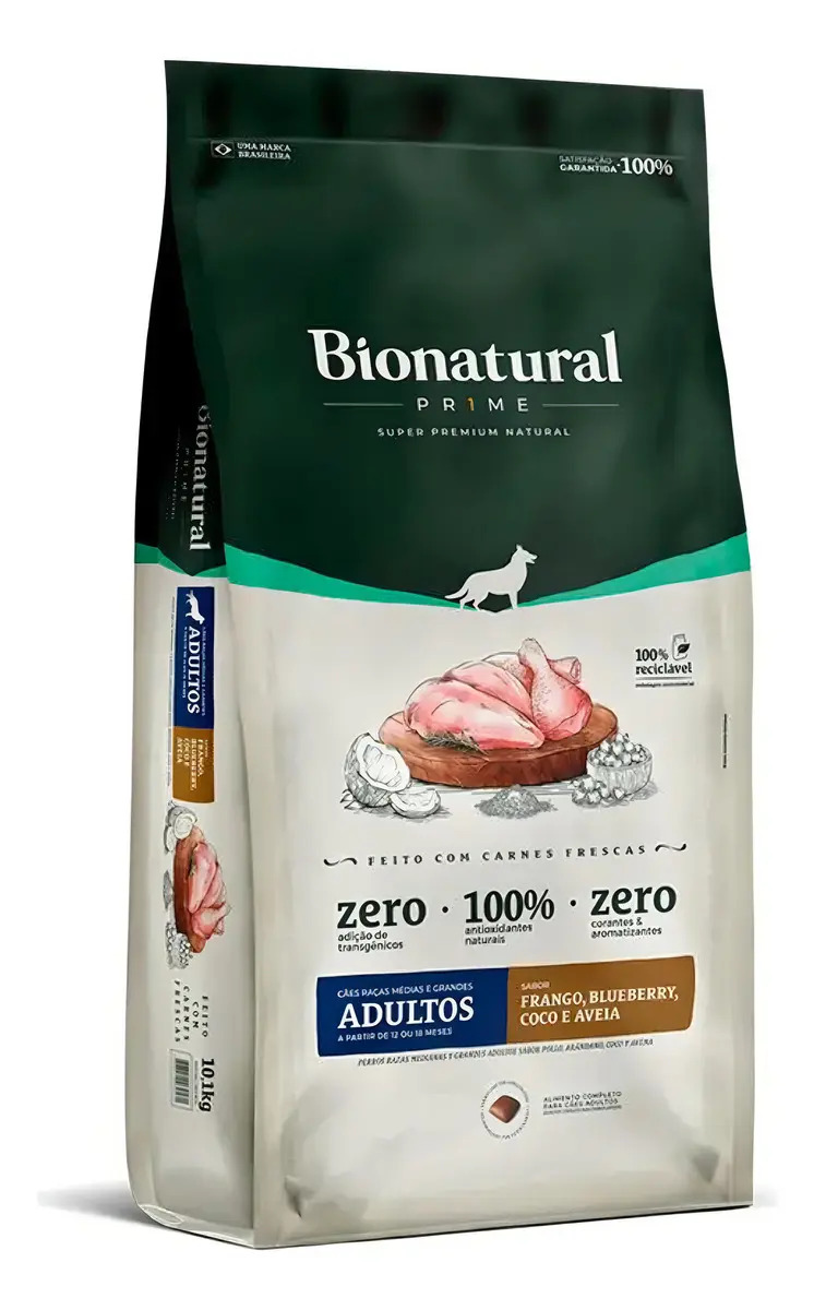 Ração Seca Bio Natural Cães Adultos Médio/Grande Frango 2,5kg Super Premium