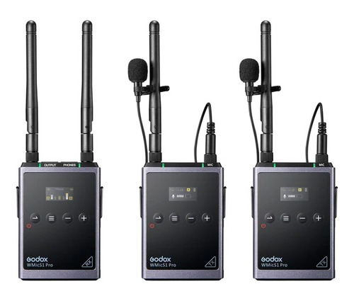 Sistema De Micrófono Godox Wmics1 Pro Dual Uhf Inalámbrico Color Negro