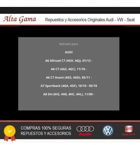 Imagen 8 de 10 de Juego De Pastillas Delanteras Textar Aleman Audi A4 A6 A7 A8