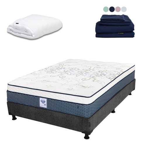 Colchon Queen Size Spring Air Cantabria+box+cloud+softy