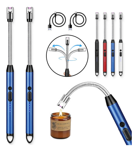 2pcs Usb Encendedor Eléctrico Portátil Recargable De Cocina