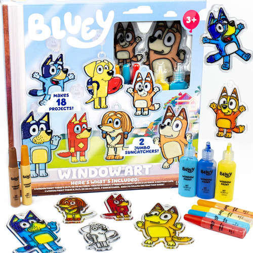 Bluey Atrapasoles De Arte De Ventana Para Nios, Kit De Arte