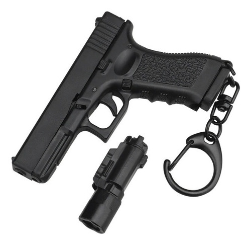 Llavero Tactico Replica De Armas De Fuego Pistola Policias Color Glock 17 / Negro