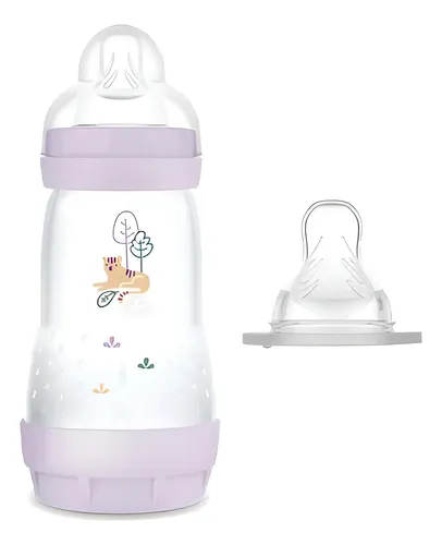 Mamadeira Mam Easy Start Lilás 260ml + Bico Extra Numero 3