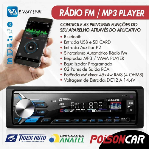 Imagem 3 de 7 de Kit Auto Falante Bravox Apollo 90 91 92 Radio Bluetooth Mp3