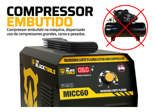 Maquina Inversora Corte Plasma Micc60 Com Compressor 220v