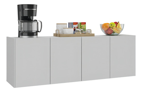 Balcão de Cozinha Suspenso 4 Portas Multimóveis MP2167 Branco