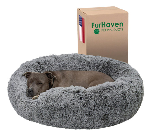 Furhaven 36 Cama Redonda Calmante Para Perros Con Forma De D