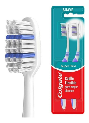 5 Pza Cepillo Dental Colgate Super Flexi Mayor Alcance Cerda Color Índigo