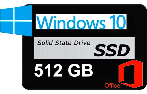 Ssd 512gb Com Windows 10 Instalado + Pacote Office