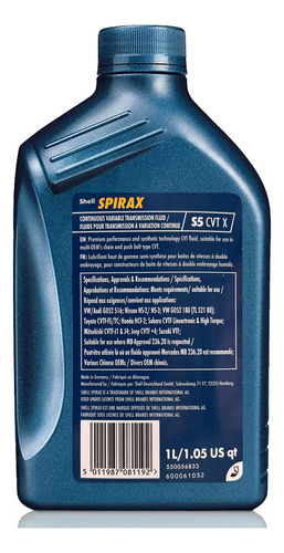 Oleo De Cambio Transmissao Automatica Shell Spirax S5 Cvt