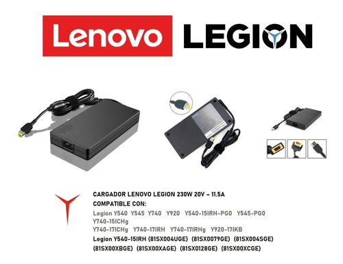 Cargador Lenovo Legion Y740-17irhg 20v-11.5a 230w