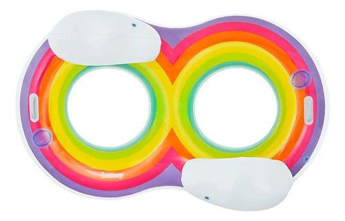 Salvavidas Inflable Doble Arcoíris Flotador