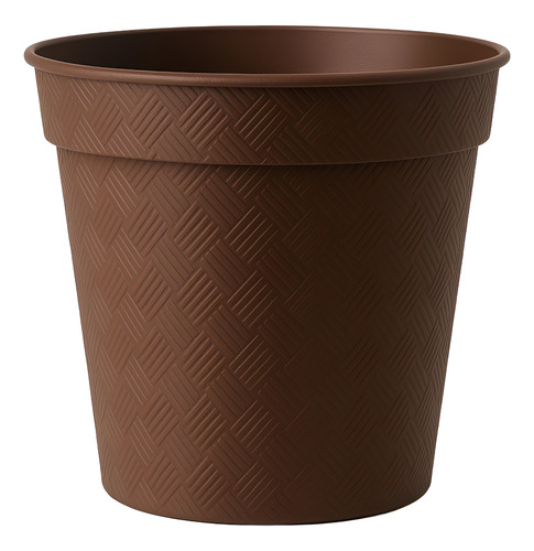 Maceta Alta 7 Pulgadas Rattan Artesana De Plástico 3 Pzs Marrón