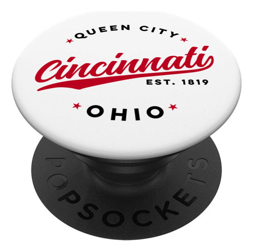 Cincinnati Ohio Queen City Texto Rojo Popsockets Popgrip: