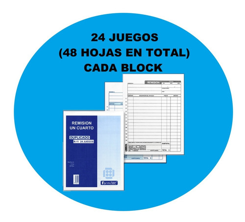 200 Block Nota De Remision 1/4 Formitec R11 Para Restaurante