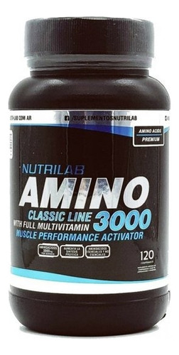 Aminoacidos Nutrilab Amino 3000 X120 Cápsulas