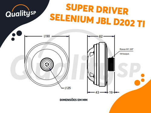 Super Driver Titanium Jbl Selenium D202ti 60w Rms 8 Ohms