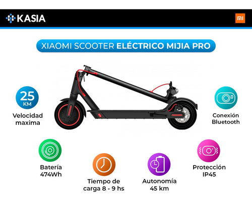 Scooter Electrico Xiaomi Pro 350w 45km Autonomía