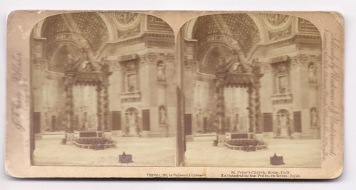 Foto Estereoscopica Stereo Antigua Iglesia San Pedro Roma B4