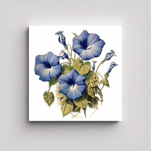 Cuadro Vintage Canva Ar 11 Con Flores 40x40cm Bastidor Mader