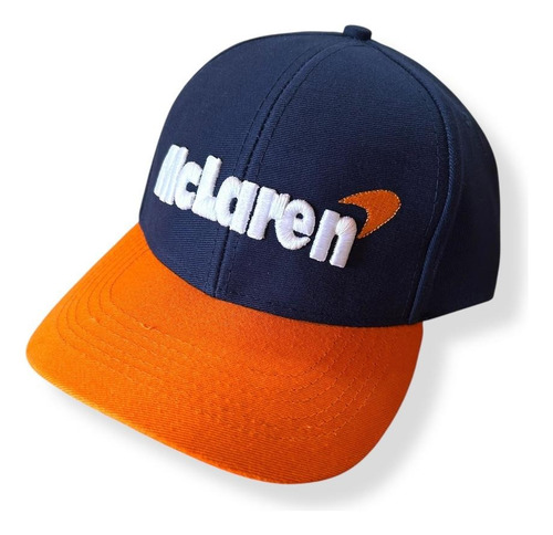 Boné Mclaren Aba Curva Fórmula 1 Gp Norris Piastri Azul Aba Laranja Un