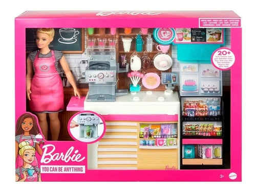 Barbie Set De Cafetería Con 20 Accesorios 