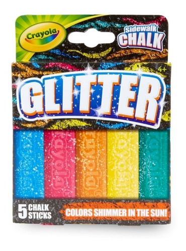 Tizas Lavables Para Exterior Con Glitter Crayola X5 Colores