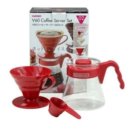 Hario V60 -nº 02  Kit Completo Vermelho  Original Nf