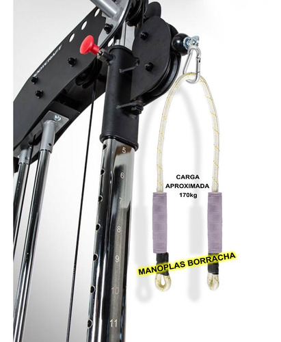 Imagem 5 de 7 de Kit Corda Puxador Triângulo E Tríceps + Corda De Suspensão