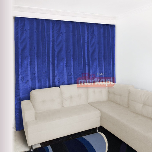 Cortina Azul Rey Yacar Sala-habitación 100cm Anc 220cm Alt