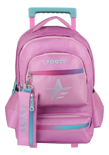 Mochila Con Carro Big Kids Attitude Footy Canopla Colgante