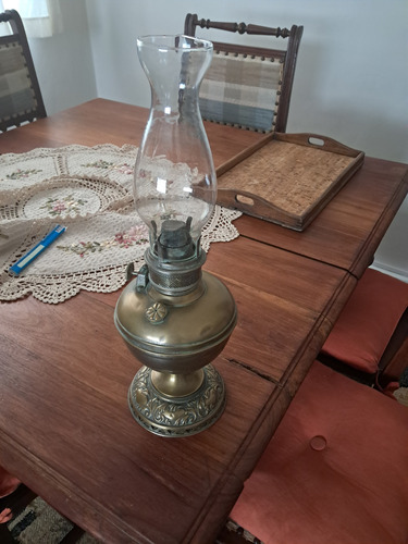Lampara Antigua Kerosene Con Tubo Vidrio Sano Made In Usa (Usado)