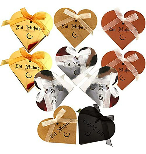Cajas Dulces Ramadán 10uds Corazón Chocolate Eid Mubarak