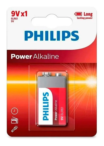 Bateria Alcalina Philips 9v- 6lr61p1b/97