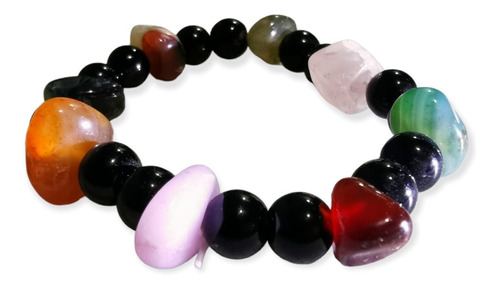 Pulsera Elástica De Piedras De Cuarzo 7 Chacras