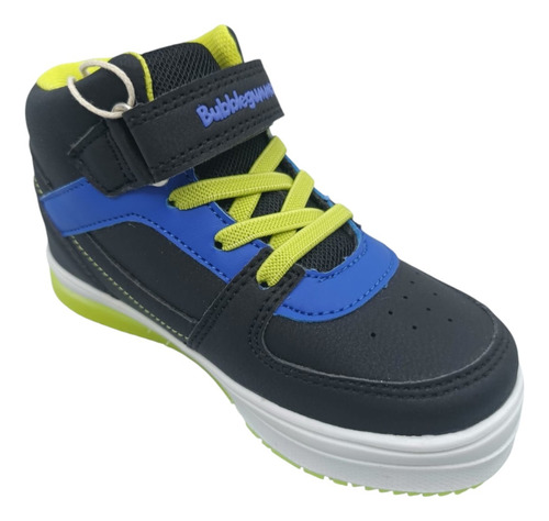 Tenis Niño Bota Velcro Cómodo Bubble Gummers Yoyo Negro/rey
