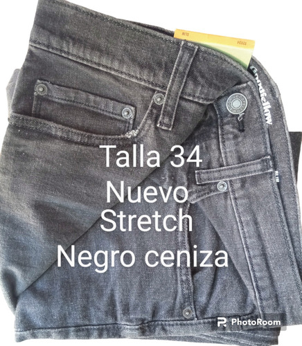 Jean Stretch Para Caballero Talla 34. Nuevo. Negro Ceniza 