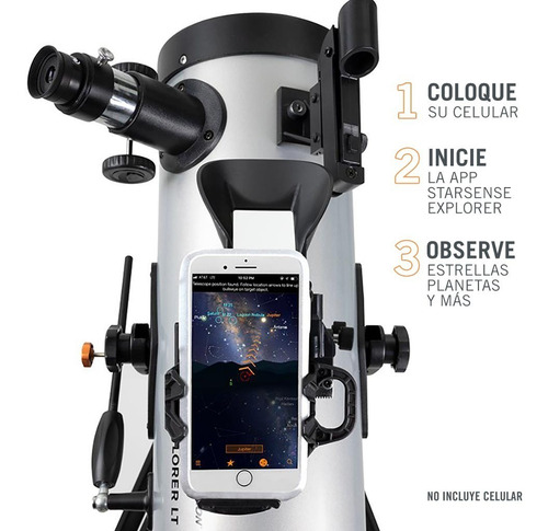 Imagen 3 de 4 de Telescopio Celestron Autoguiado Por Celular Explorer 114az