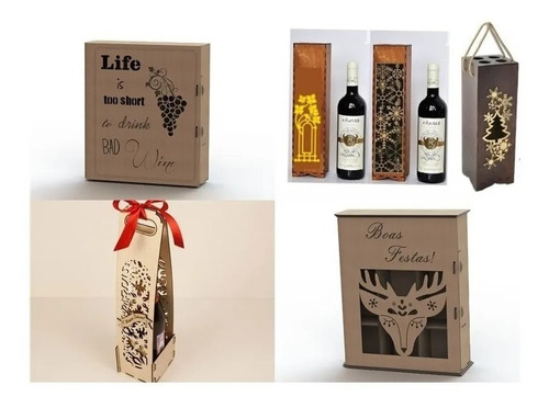 +50 Vectores Cajas Vinos Corte Laser Cnc Mdf