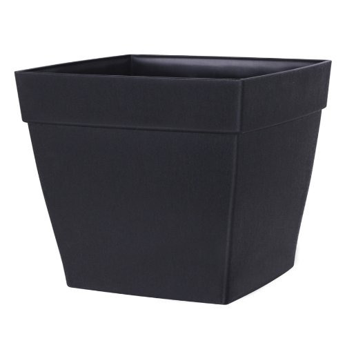 Dcn Plástico N361636 Armonía Patio Planter, Negro, De 16 Pul