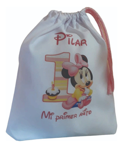 Bolsita De Tela Souvenirs Minnie Bebé -30u- Primer Añito