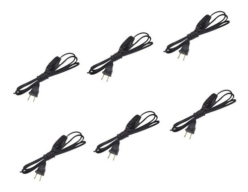 Set De 6 Apagadores Con Cable Clavija Para Socket De Lámpara