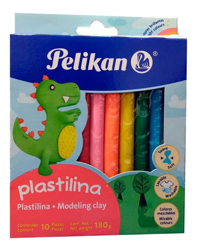 Plastilina Pelikan 180gr. 10 Colores Pack