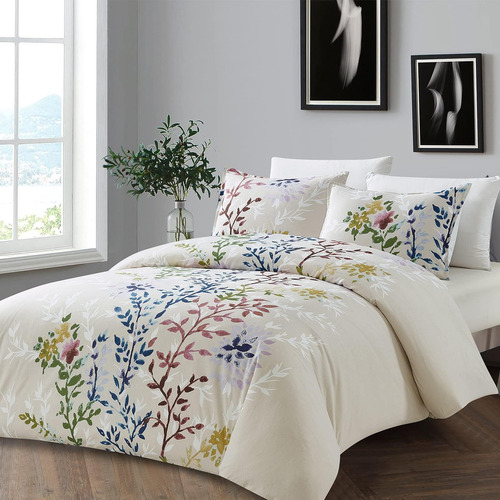 Quarters De Estilo Dahlia Lane 3pc Conjunto De Capa De Edred