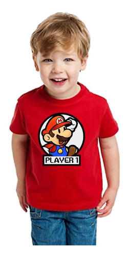 Polera De Niño Mario Bros Player 1