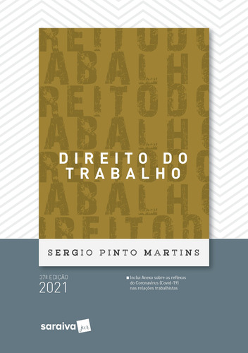 Direito do trabalho, de Martins, Sergio Pinto. Editora Saraiva Educação S. A., capa mole em português, 2021