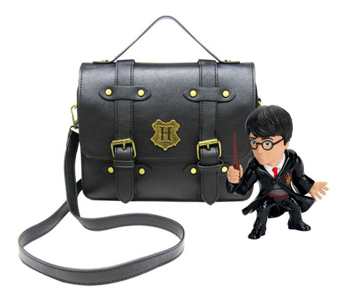 Kit Bolsa Transversal + Boneco Metalfigs 10cm Harry Potter