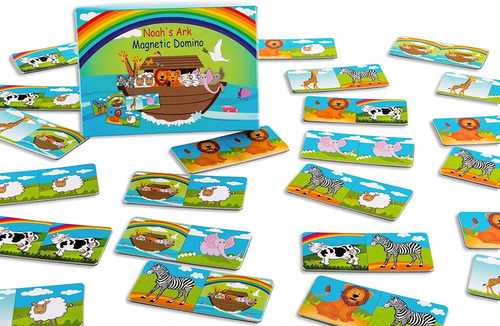 Noahs Ark Animals Domino Game Fun Family Magnetic Playset